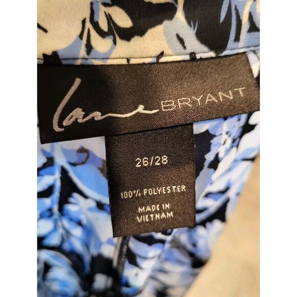 Lane Bryant Blue Floral Short Dolman Sleeve Semi Sheer Kimono Topper Sz 26/28 - Picture 6 of 6